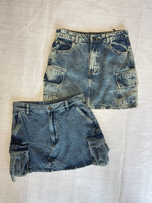 FALDA CARGO JEANS